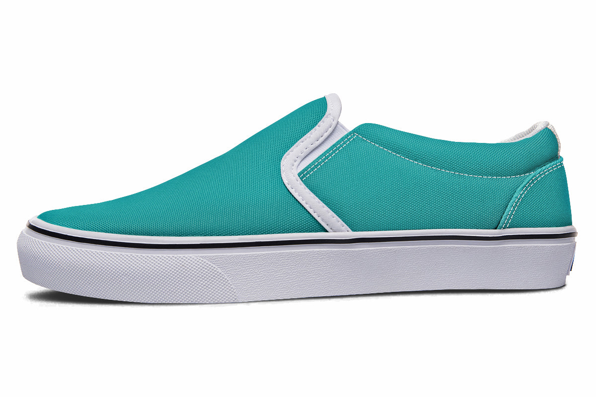 Pennyroyal Teal Slip Ons