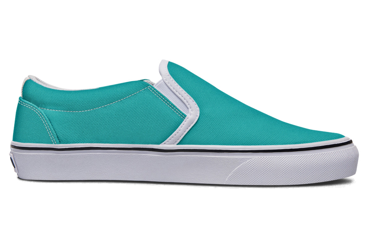 Pennyroyal Teal Slip Ons