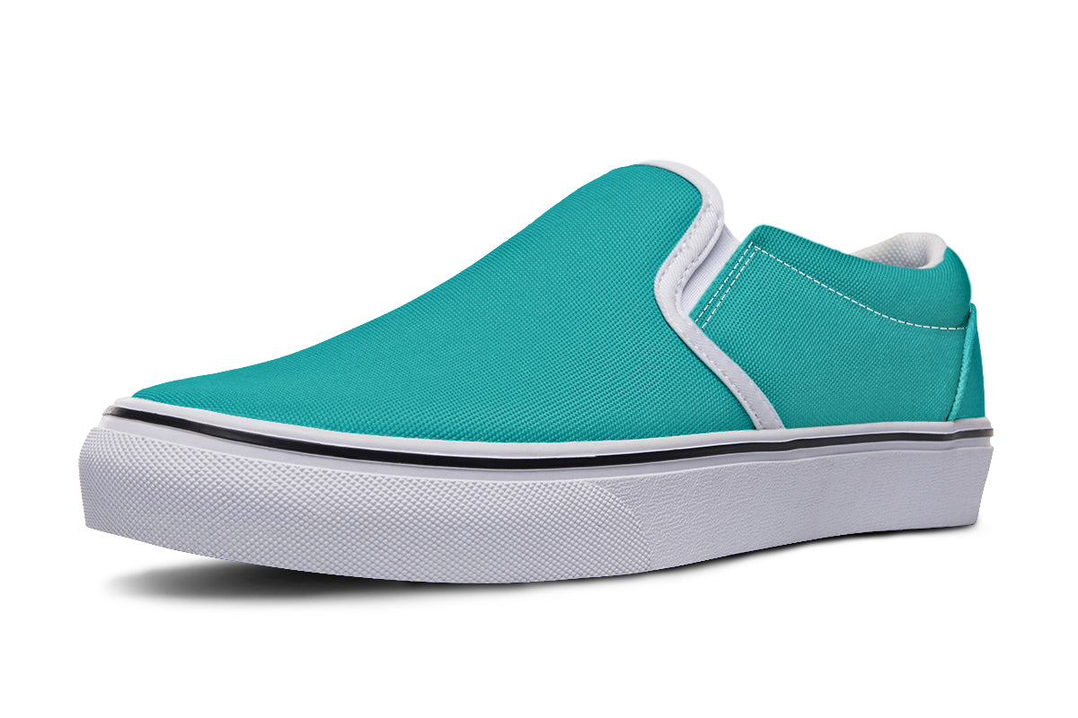 Pennyroyal Teal Slip Ons