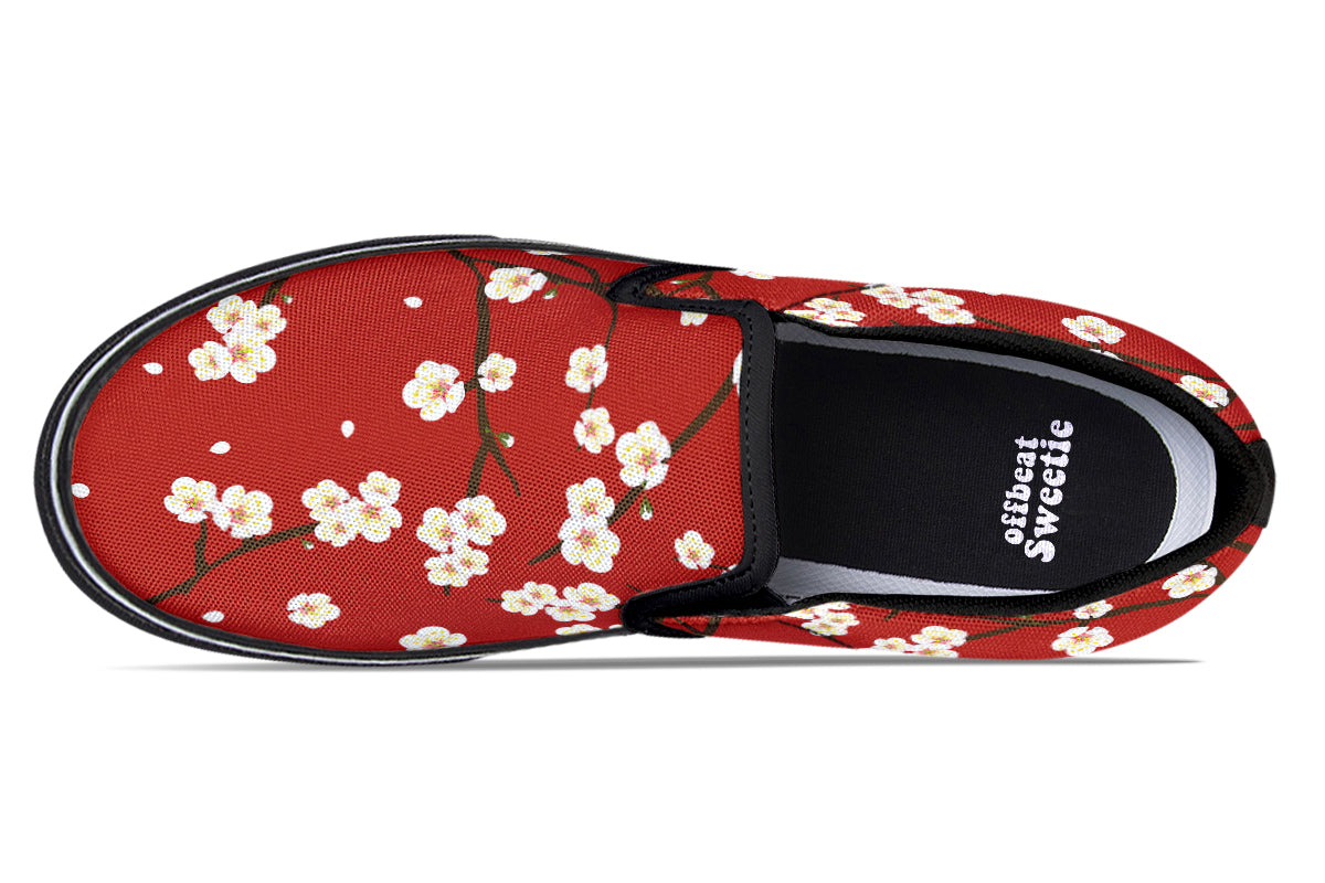 Plum Blossoms Slip Ons