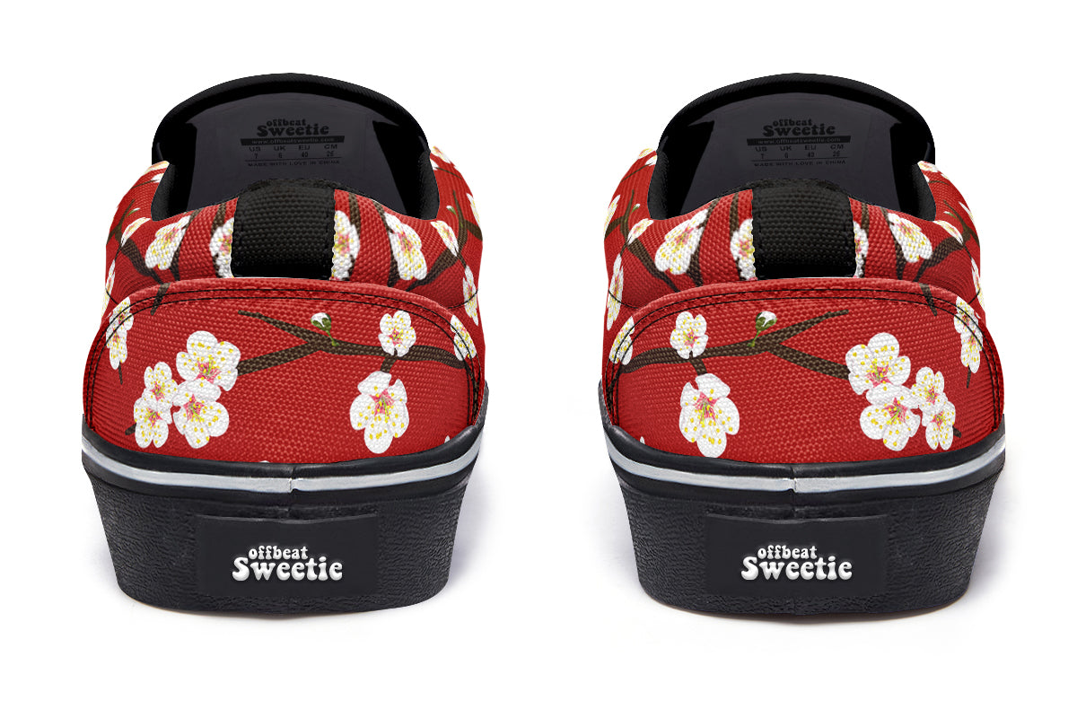 Plum Blossoms Slip Ons