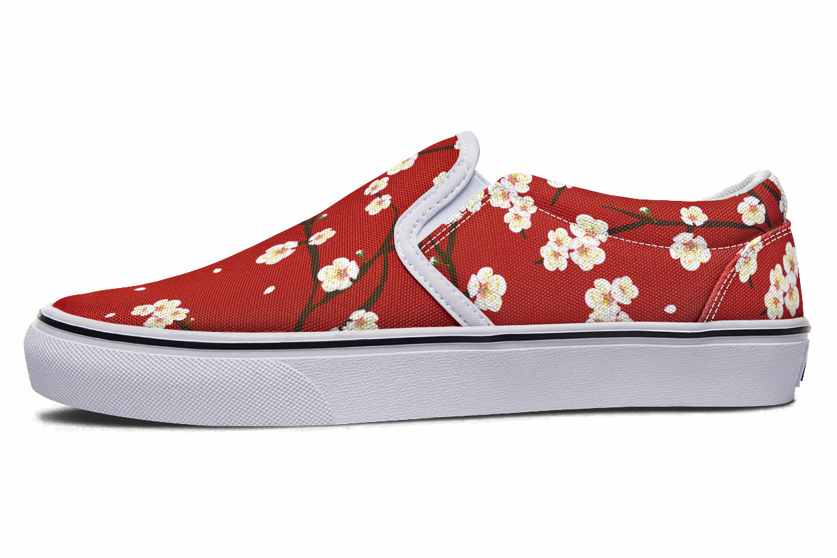 Plum Blossoms Slip Ons