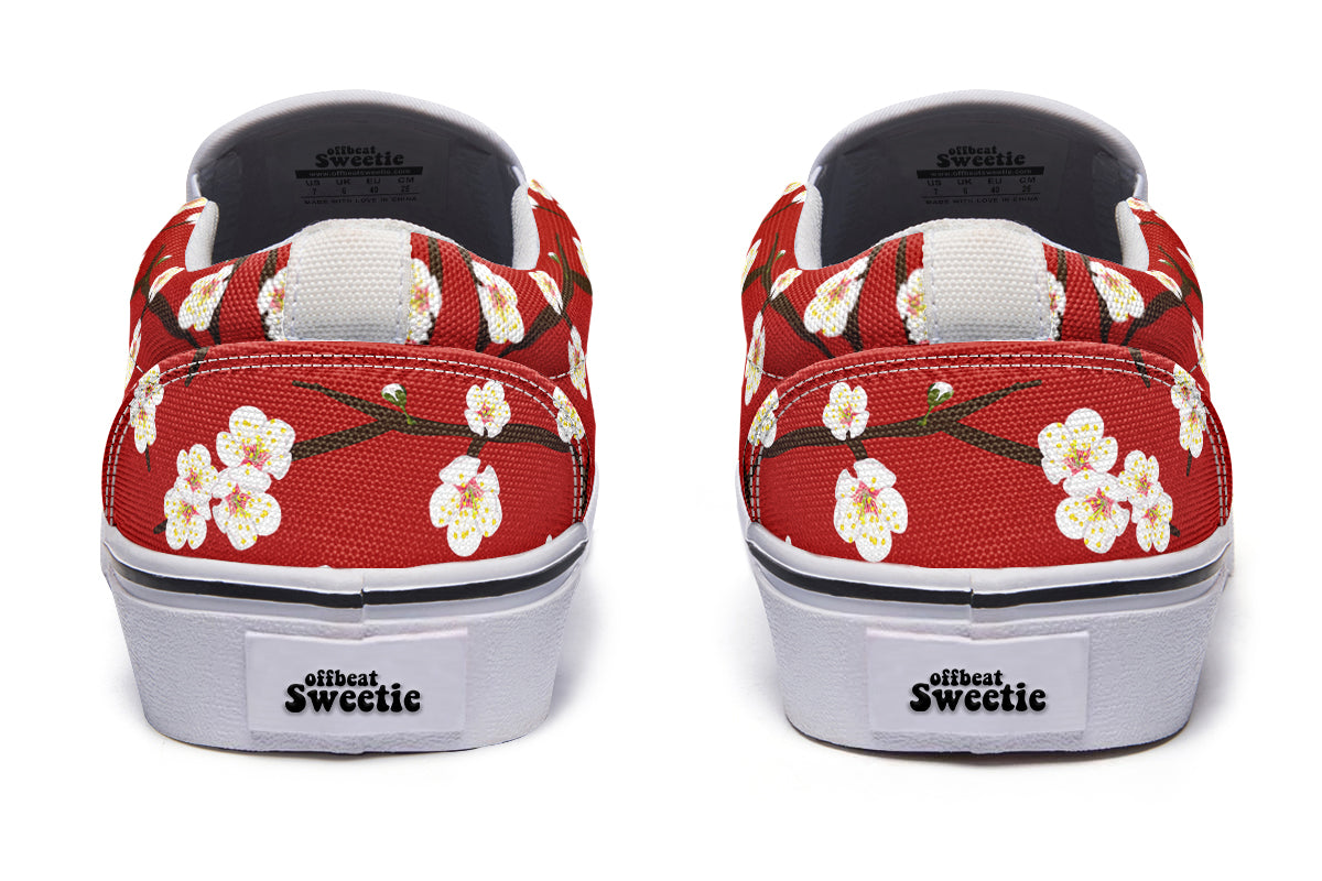 Plum Blossoms Slip Ons