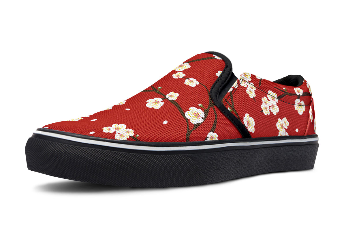 Plum Blossoms Slip Ons