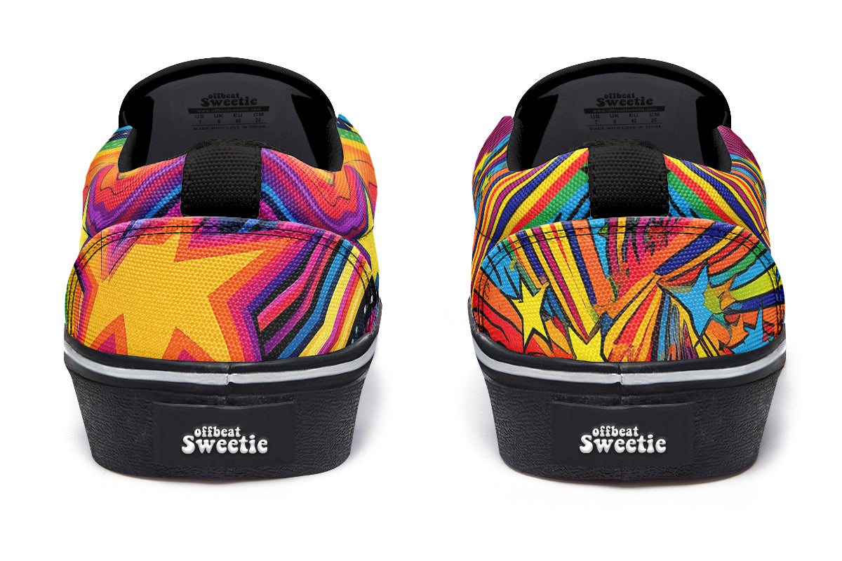 Psychedelic Mushies Slip Ons