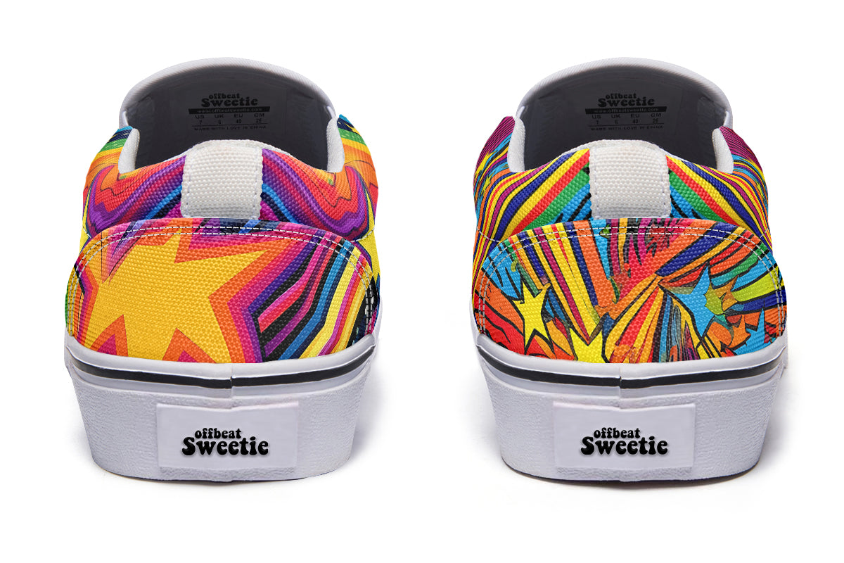 Psychedelic Mushies Slip Ons