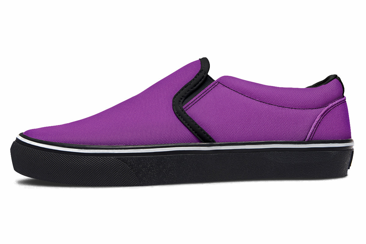 Purple And Pink Mismatch Slip Ons