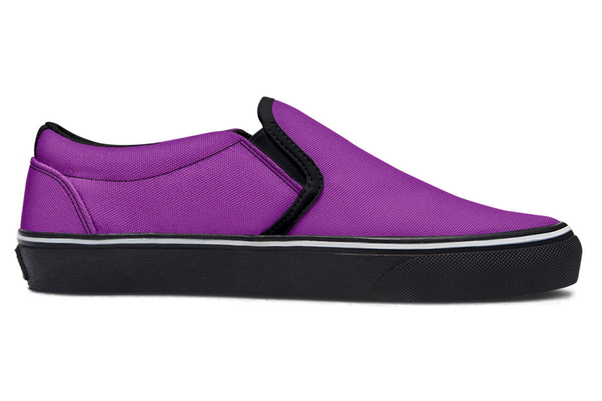 Purple And Pink Mismatch Slip Ons