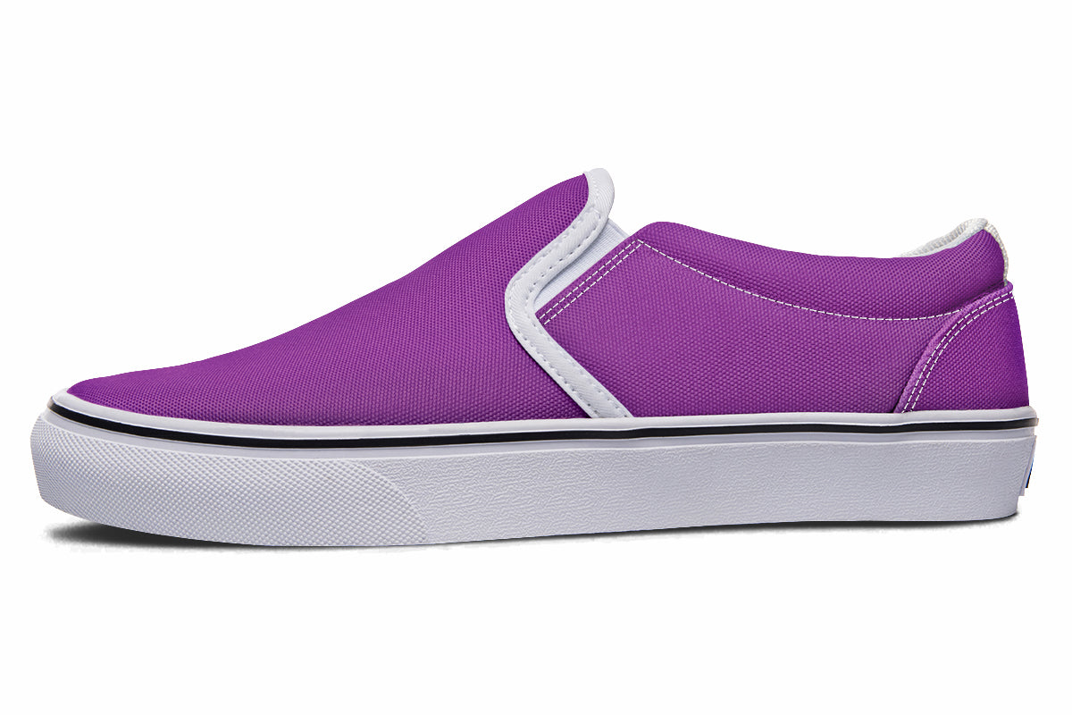 Purple And Pink Mismatch Slip Ons