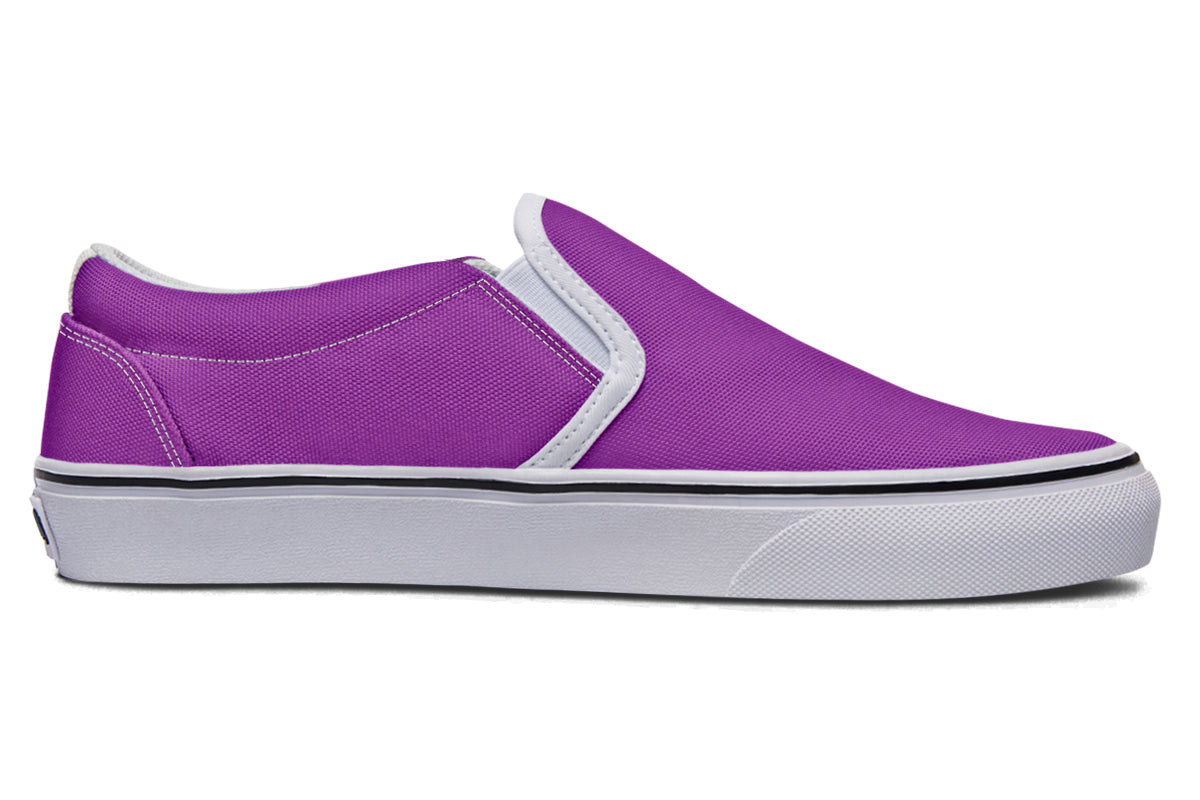 Purple And Pink Mismatch Slip Ons