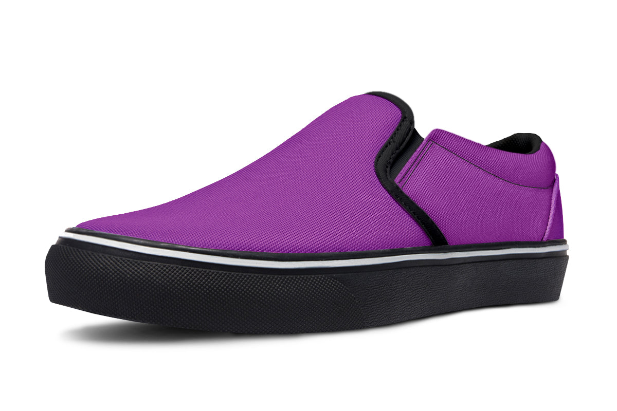 Purple And Pink Mismatch Slip Ons