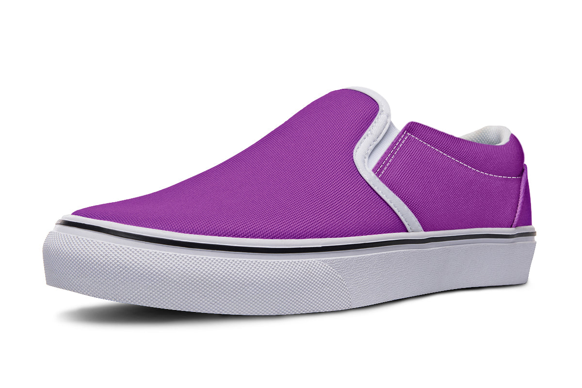 Purple And Pink Mismatch Slip Ons