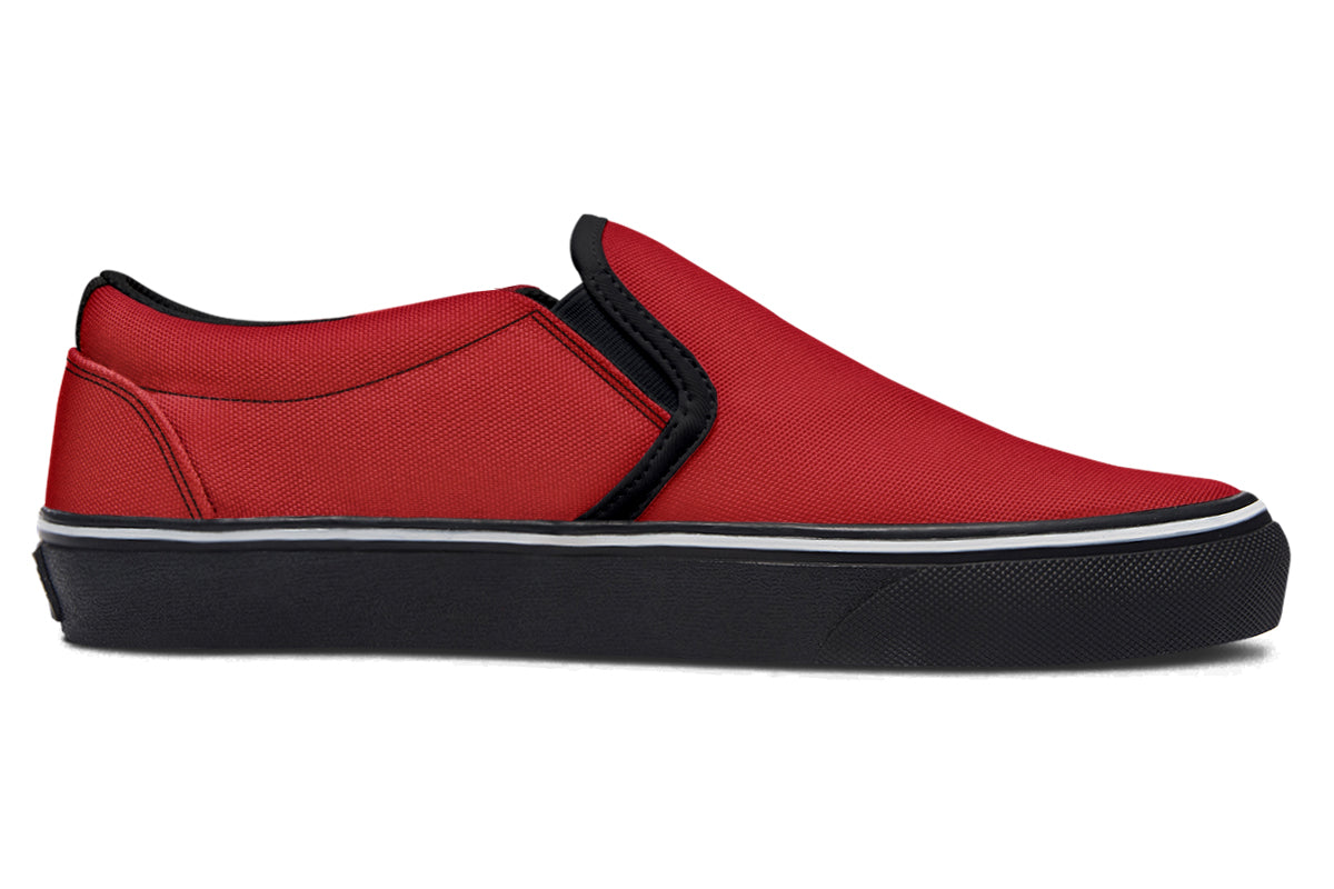 Purple And Red Mismatch Slip Ons