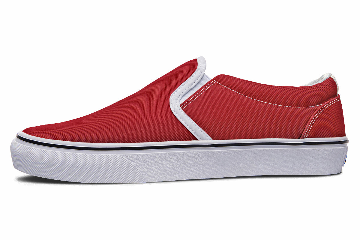 Purple And Red Mismatch Slip Ons