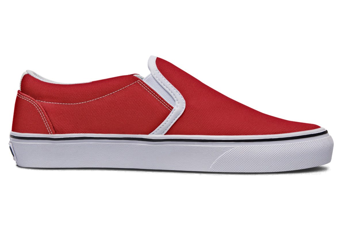 Purple And Red Mismatch Slip Ons