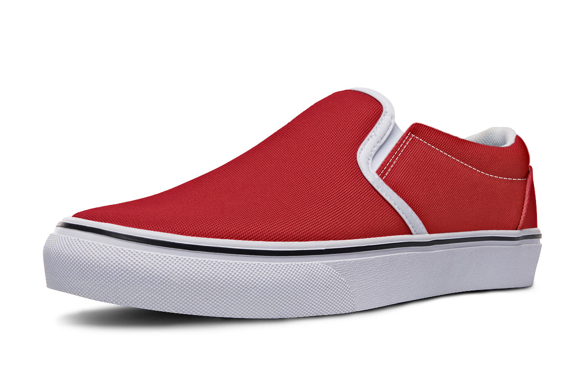 Purple And Red Mismatch Slip Ons