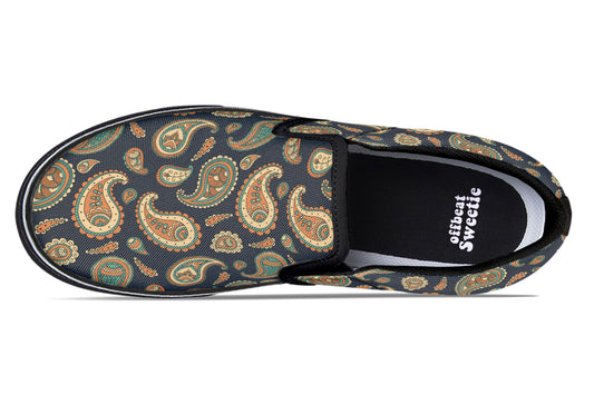 Retro Paisley Slip Ons