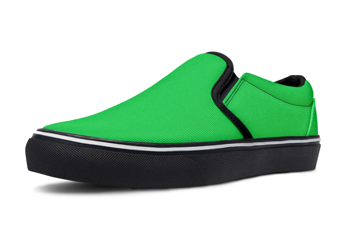 Yellow And Green Mismatch Slip Ons