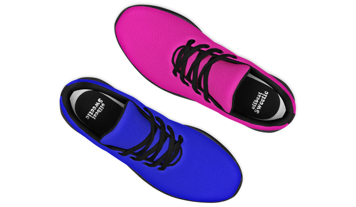 Blue And Pink Mismatch Sneakers