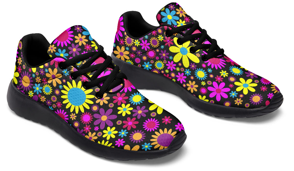 Funky Retro Flowers Sneakers