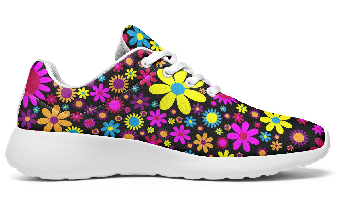 Funky Retro Flowers Sneakers