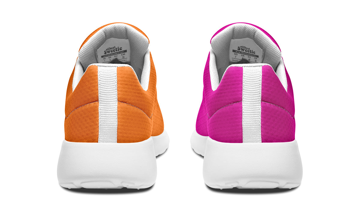 Pink And Orange Mismatch Sneakers