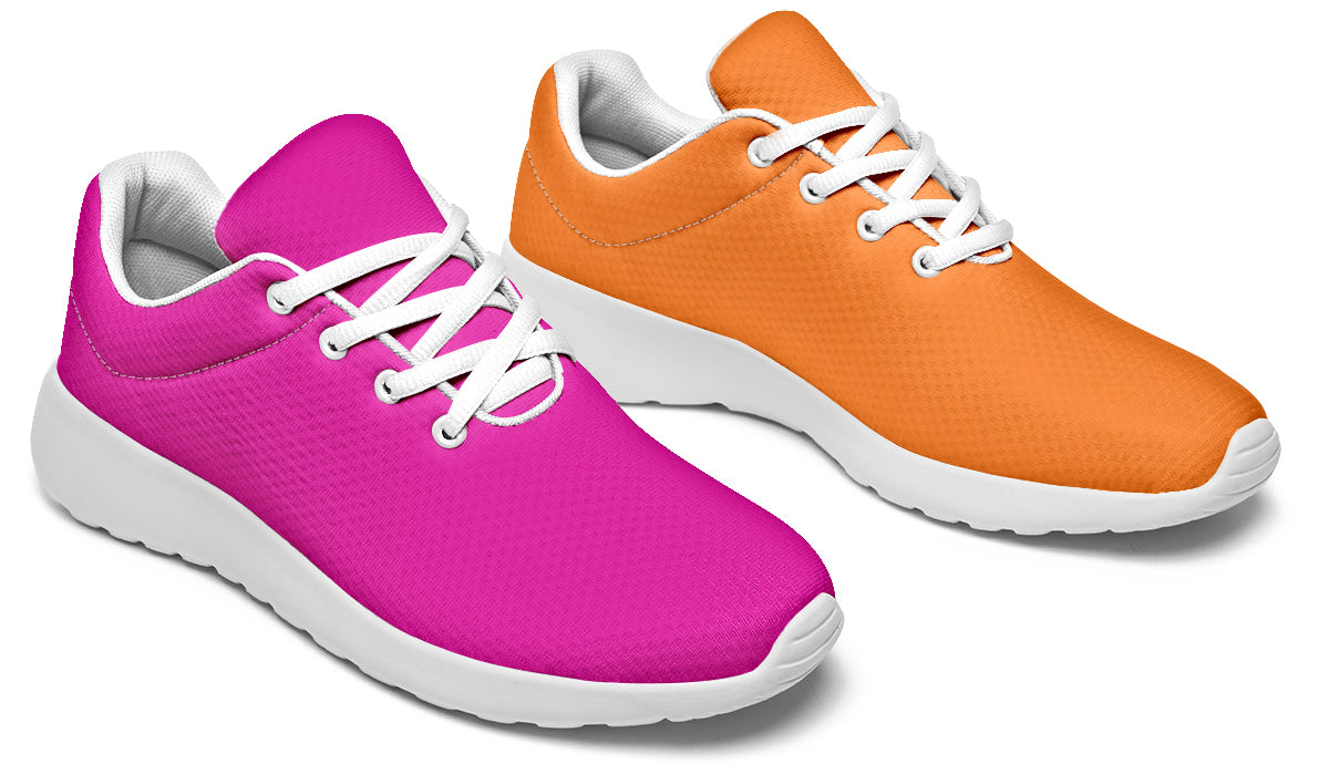 Pink And Orange Mismatch Sneakers