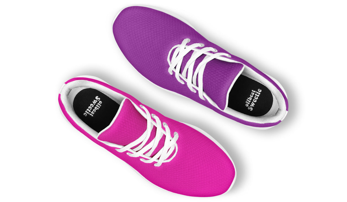 Purple And Pink Mismatch Sneakers