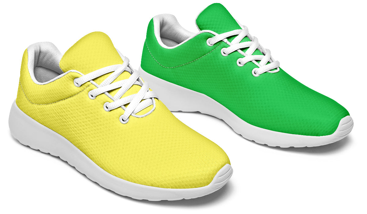 Yellow And Green Mismatch Sneakers