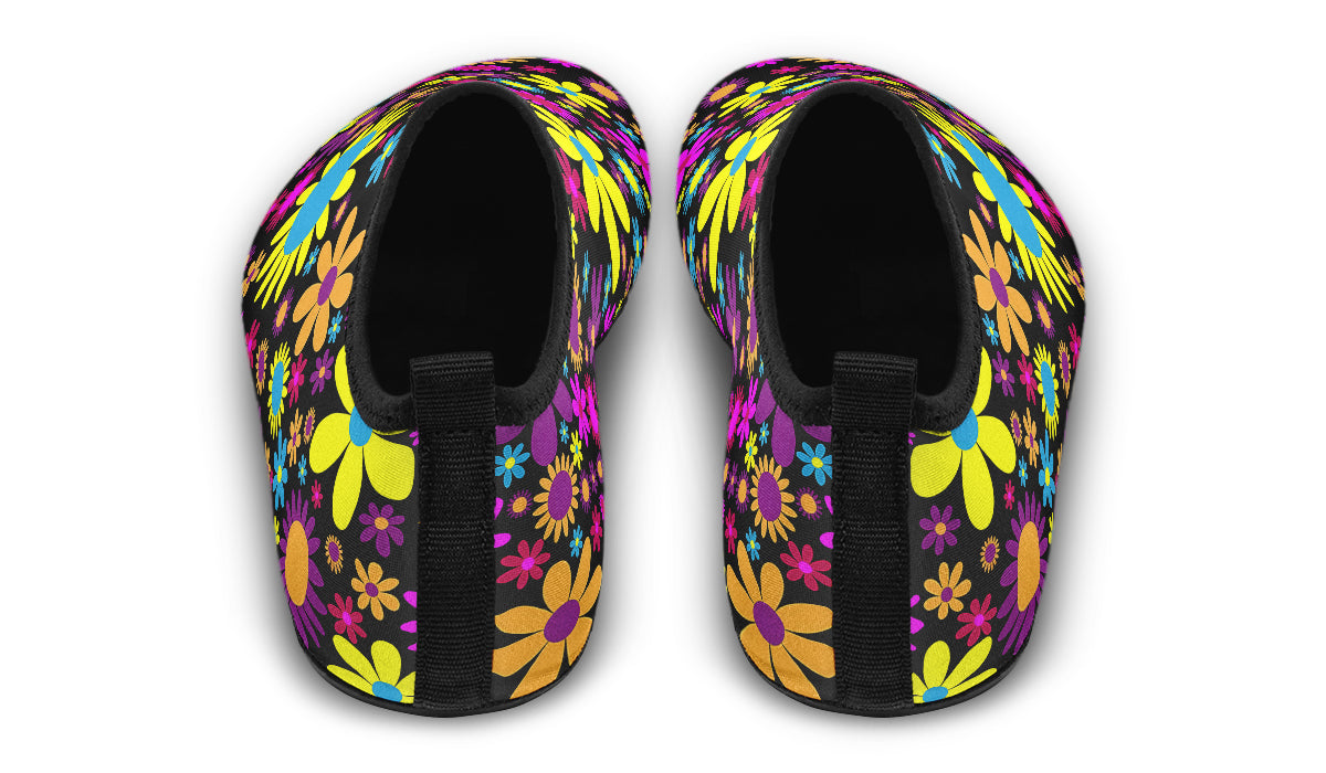 Funky Retro Flowers Water Shoes