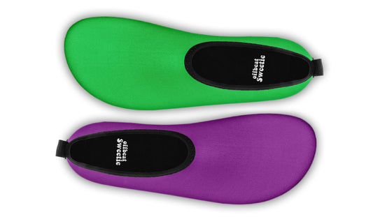 Green And Purple Mismatch Water Shoes