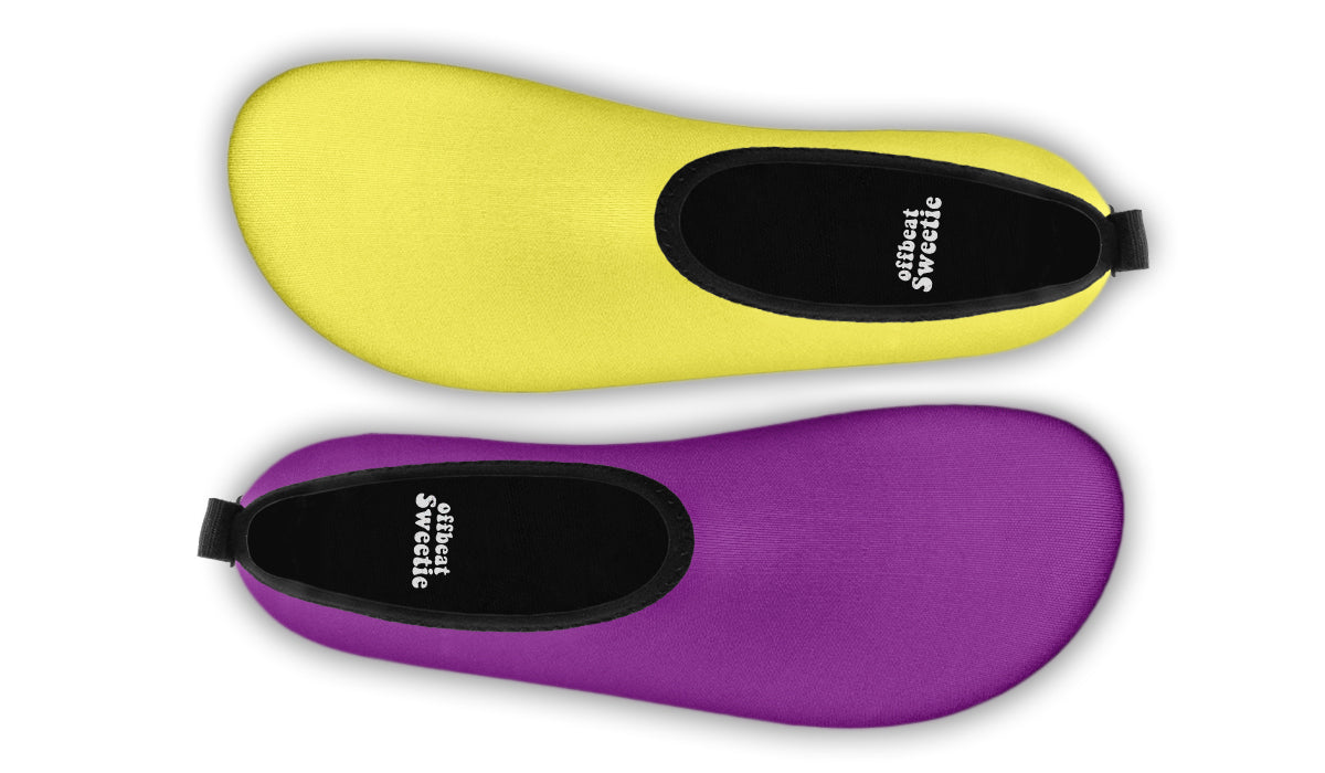 Yellow And Purple Mismatch Water Shoes