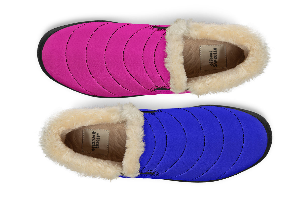 Blue And Pink Mismatched Winter Shoes