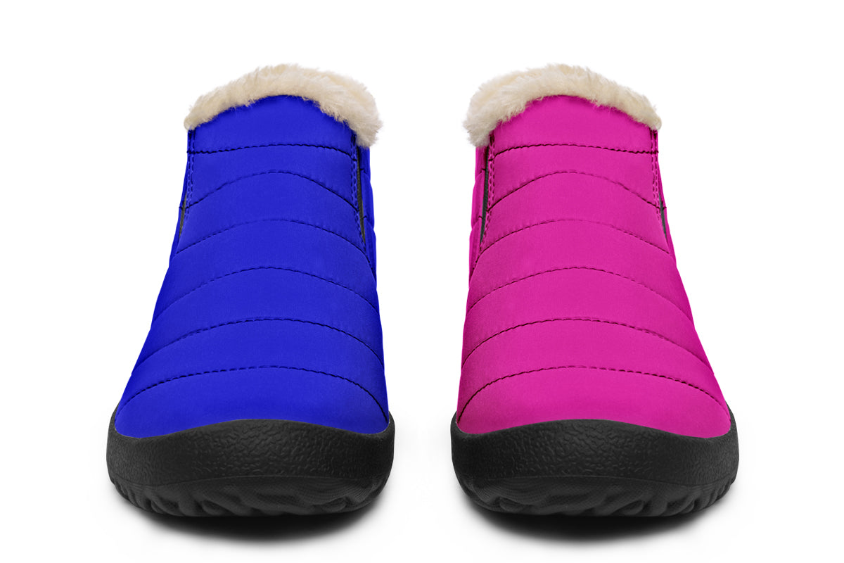 Blue And Pink Mismatched Winter Shoes