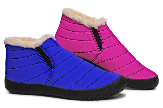 Blue And Pink Mismatched Winter Shoes