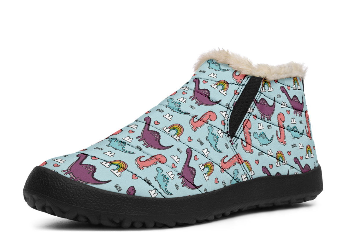 Dinos And Rainbows Winter Shoes