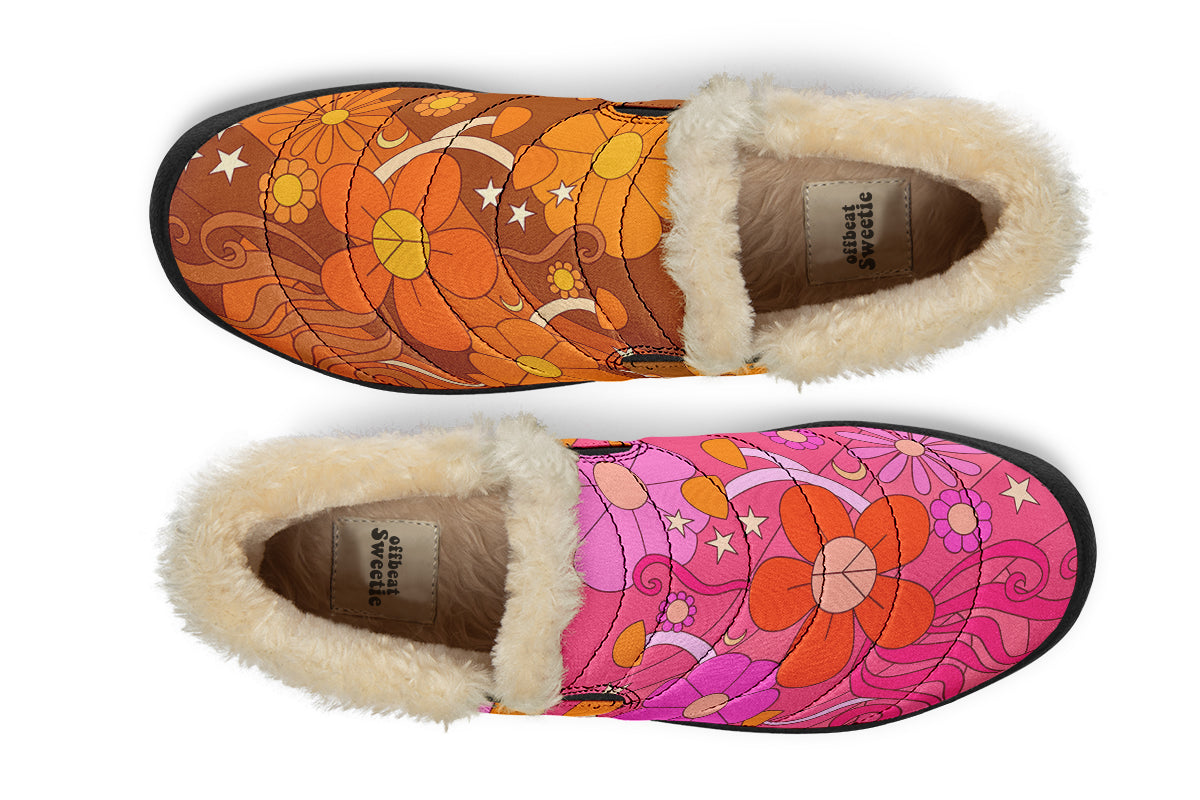 Molly's Mismatched Retro Daisies Winter Shoes