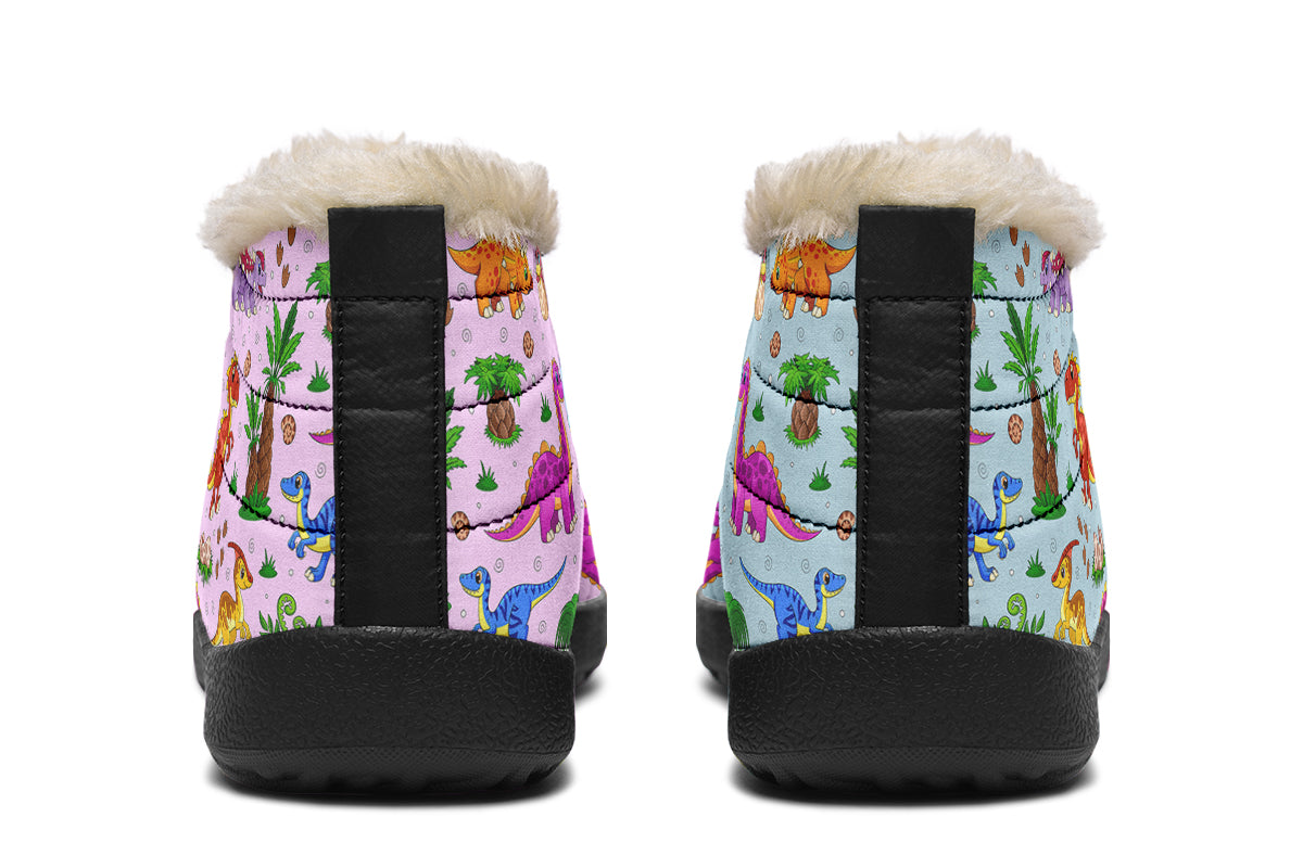 Pink And Blue Mismatched Baby Dinos Winter Shoes