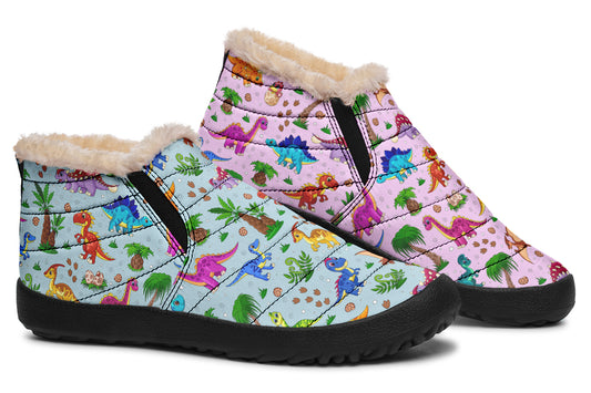 Pink And Blue Mismatched Baby Dinos Winter Shoes