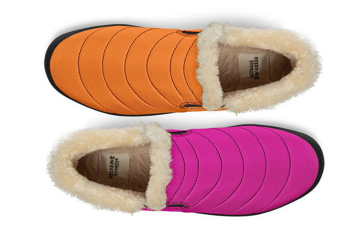 Pink And Orange Mismatch Winter Shoes