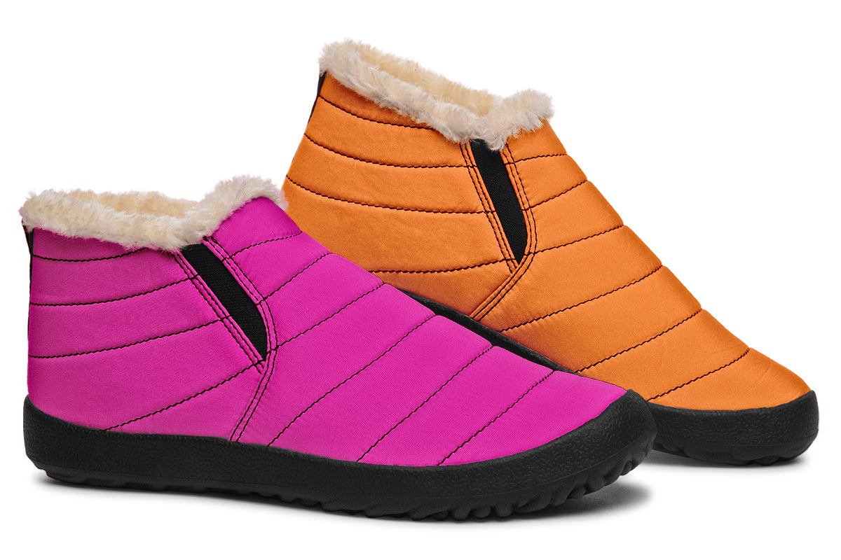 Pink And Orange Mismatch Winter Shoes