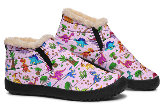 Pink Baby Dinos Winter Shoes