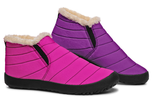 Purple And Pink Mismatched Winter Shoes