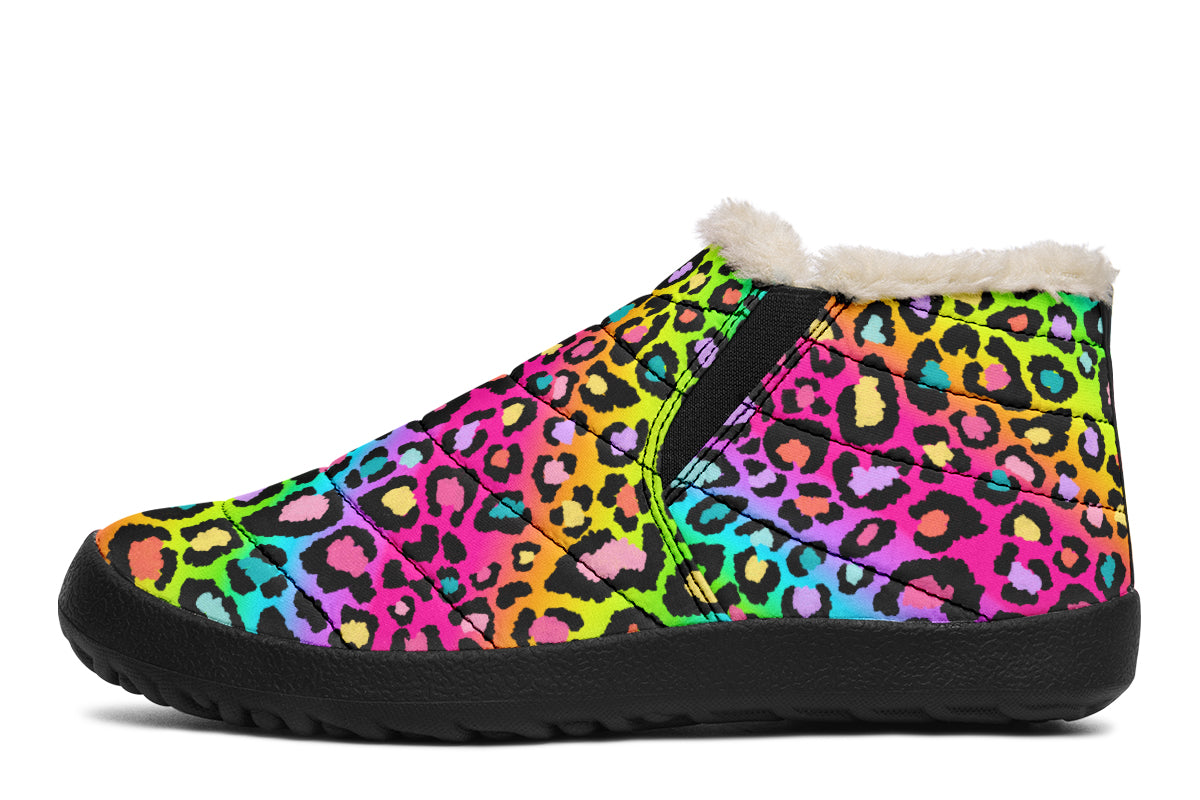 Rainbow Leopard Winter Shoes