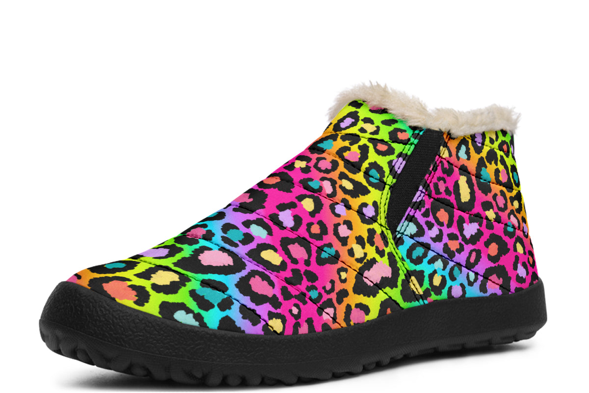 Rainbow Leopard Winter Shoes