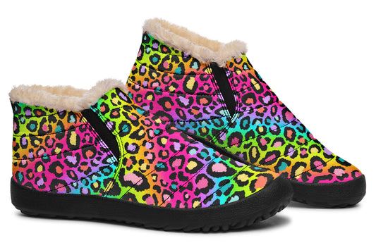 Rainbow Leopard Winter Shoes