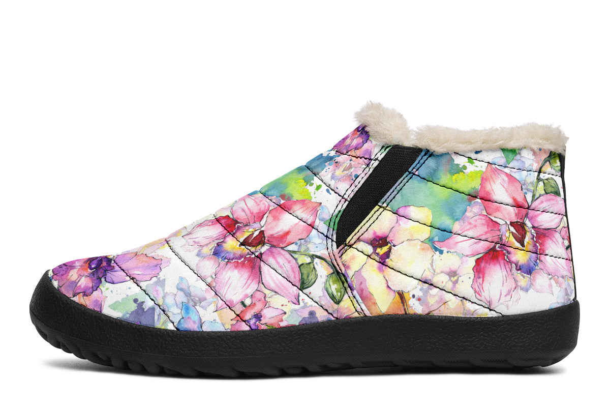 Watercolour Flowers Winter Shoes