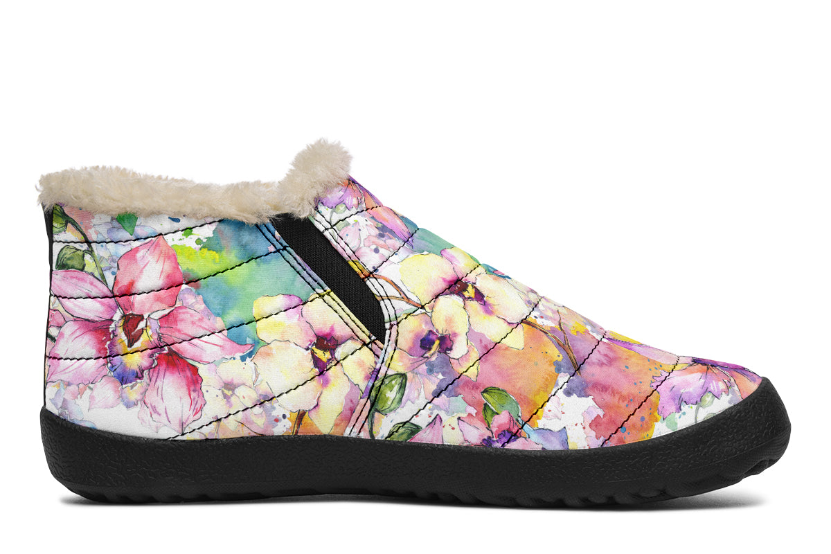 Watercolour Flowers Winter Shoes