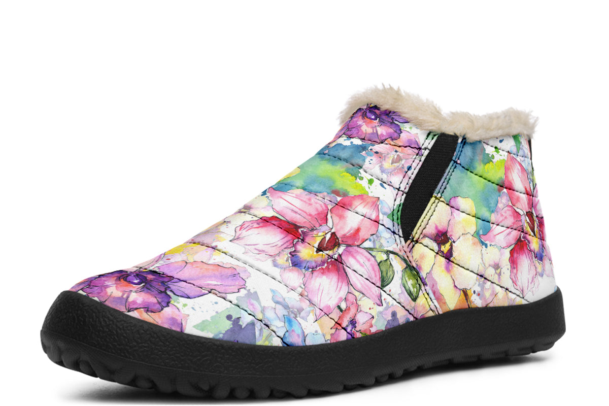 Watercolour Flowers Winter Shoes