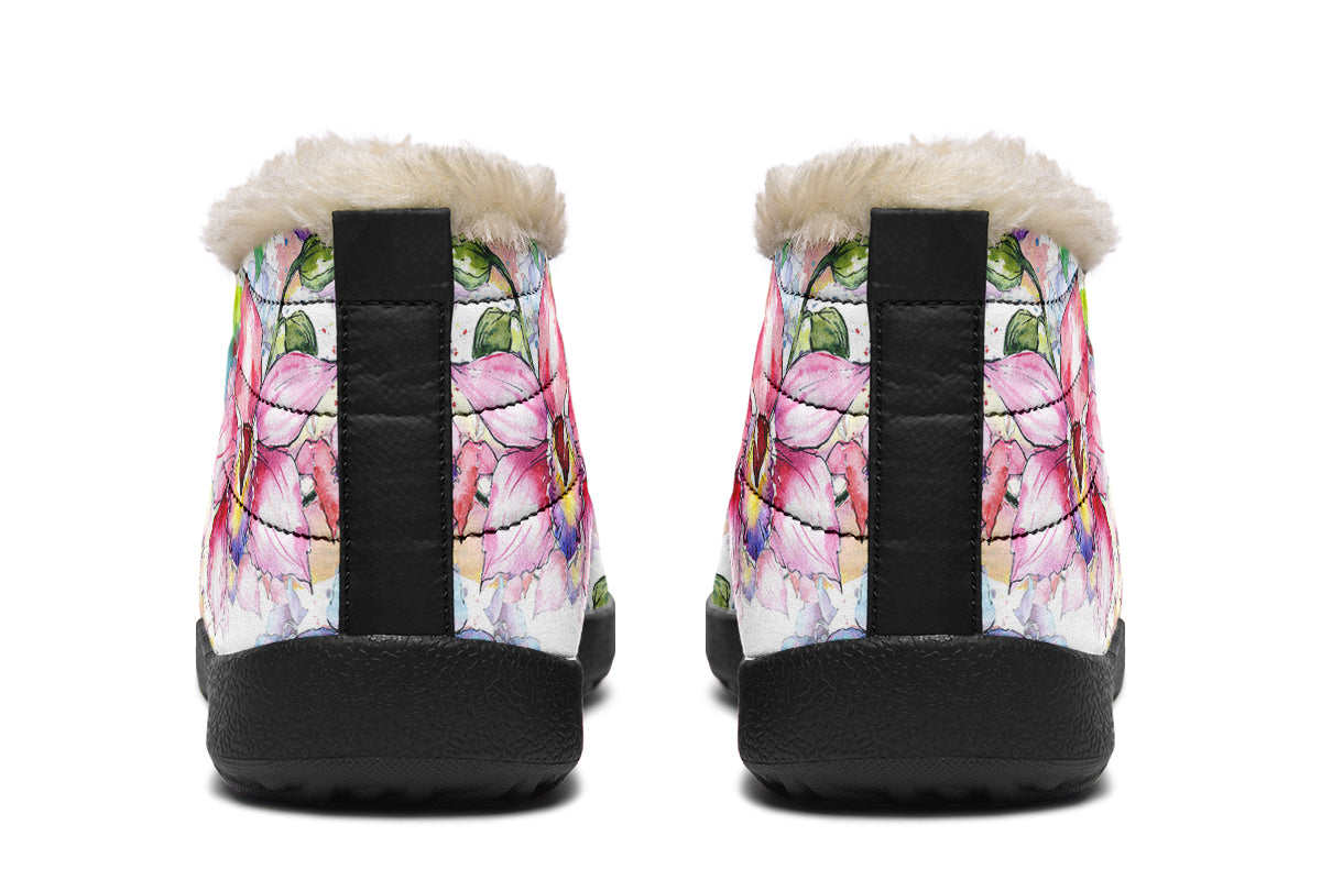 Watercolour Flowers Winter Shoes